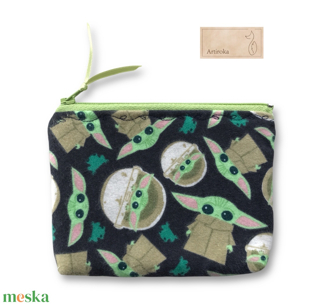 Baby Yoda, Grogu mintás irattartó pénztárca - Star Wars - Yoda mester - Artiroka design - táska & tok - uzsonna- & ebéd tartó - szendvics csomagoló - Meska.hu