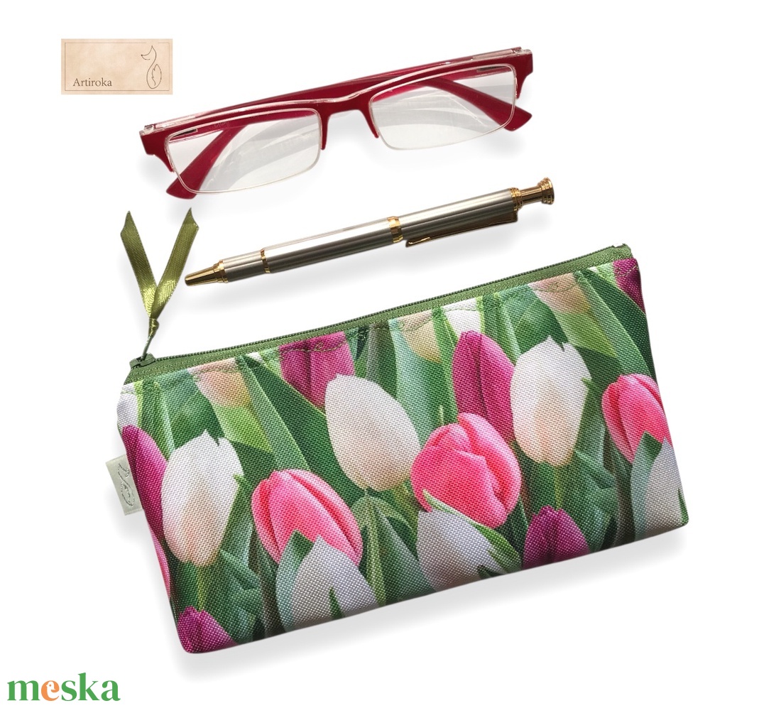 Tulipán virág mintás vízálló neszesszer, pénztárca - táska & tok - pénztárca & más tok - pénztárca - női pénztárca - Meska.hu