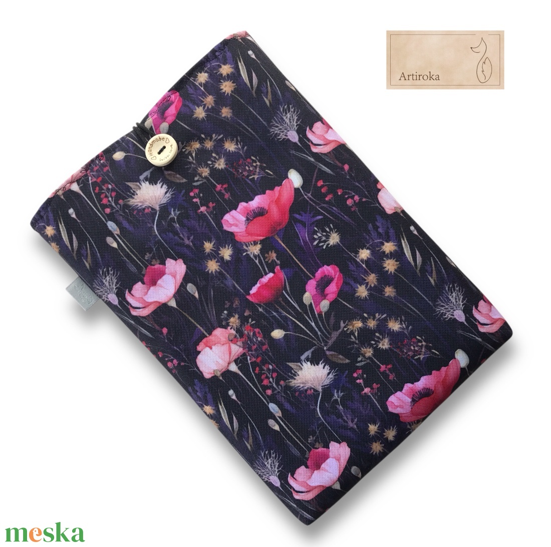 Könyvtok, vízálló textilből, hajnali pipacsmező mintával  - könyv & zene - könyvtok - Meska.hu