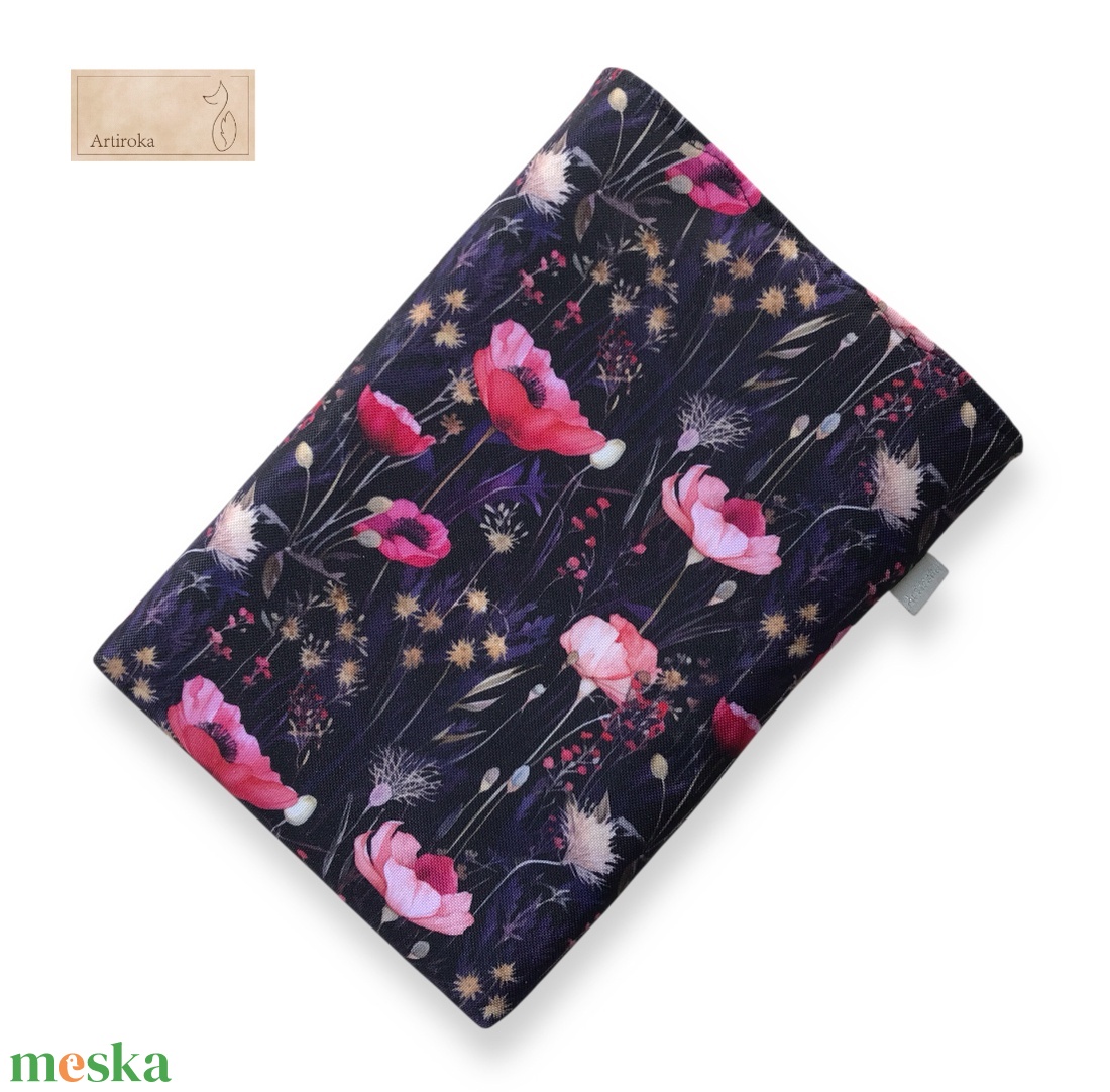 Könyvtok, vízálló textilből, hajnali pipacsmező mintával  - könyv & zene - könyvtok - Meska.hu