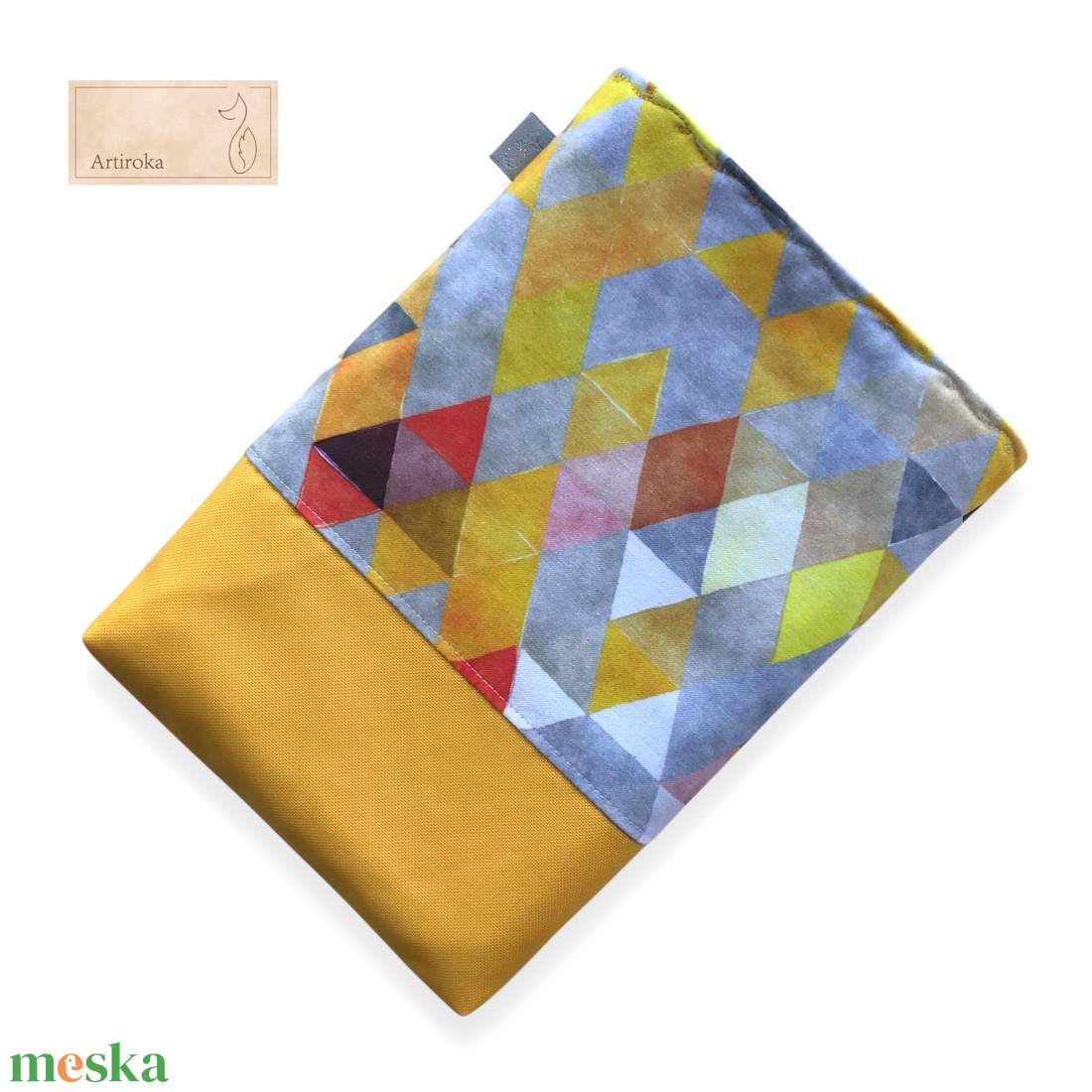 Könyvtok, vízálló textilből - színes geometria mintás - könyv & zene - könyvtok - Meska.hu