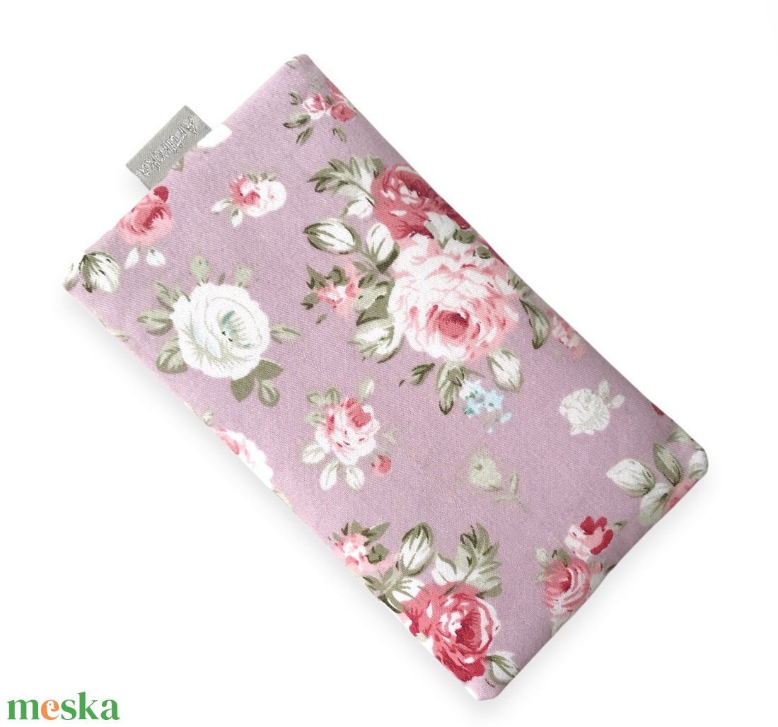 Angol rózsa mintás, púder rózsaszín, zsebkendő tartó  - Artiroka design - táska & tok - pénztárca & más tok - zsebkendőtartó tok - Meska.hu