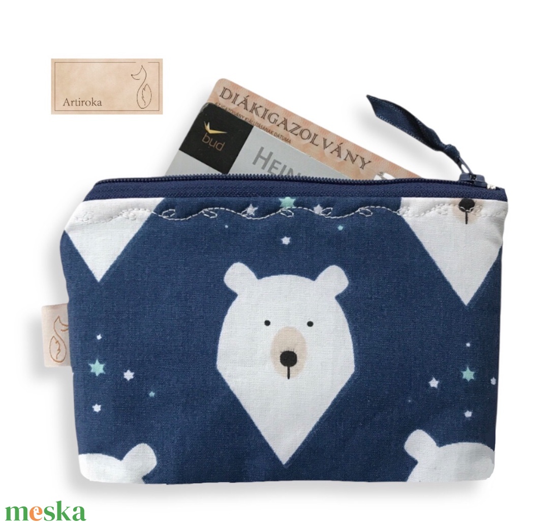Mackó mintás irattartó pénztárca  - Artiroka design  - táska & tok - pénztárca & más tok - pénztárca - férfi pénztárca - Meska.hu