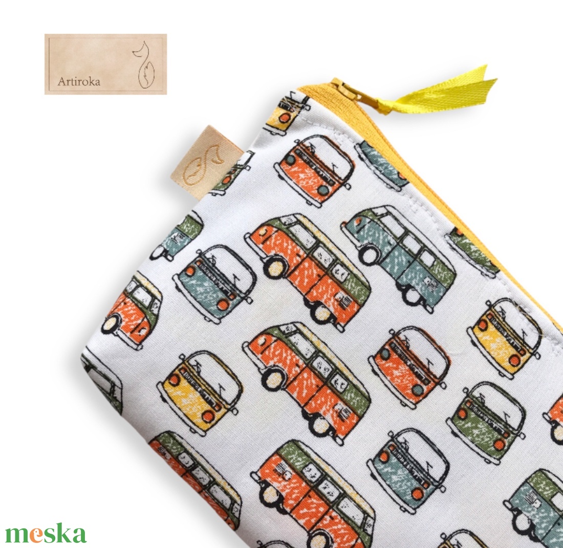 VW bogár, retro autó, színes irattartó vagy tolltartó neszesszer vagy szemüvegtok - Artiroka design - táska & tok - pénztárca & más tok - kártyatartó & irattartó - Meska.hu