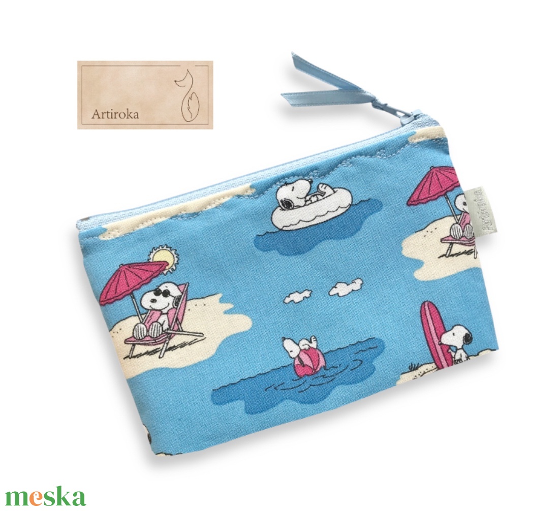 SNOOPY a Balatonnál mintás prémium irattartó pénztárca  - Artiroka design - otthon & életmód - papír, írószer - tolltartó & ceruzatekercs - Meska.hu