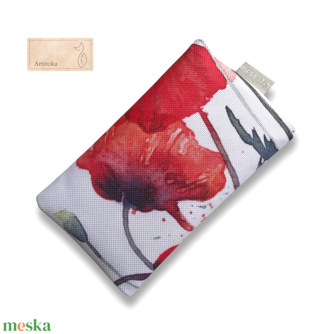 Pipacs mintás, vízálló  zsebkendő tartó - Artiroka design - táska & tok - pénztárca & más tok - zsebkendőtartó tok - Meska.hu