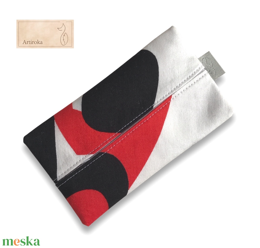 Retro mintás pamut textil papírzsebkendő tartó -  Artiroka design - táska & tok - pénztárca & más tok - zsebkendőtartó tok - Meska.hu