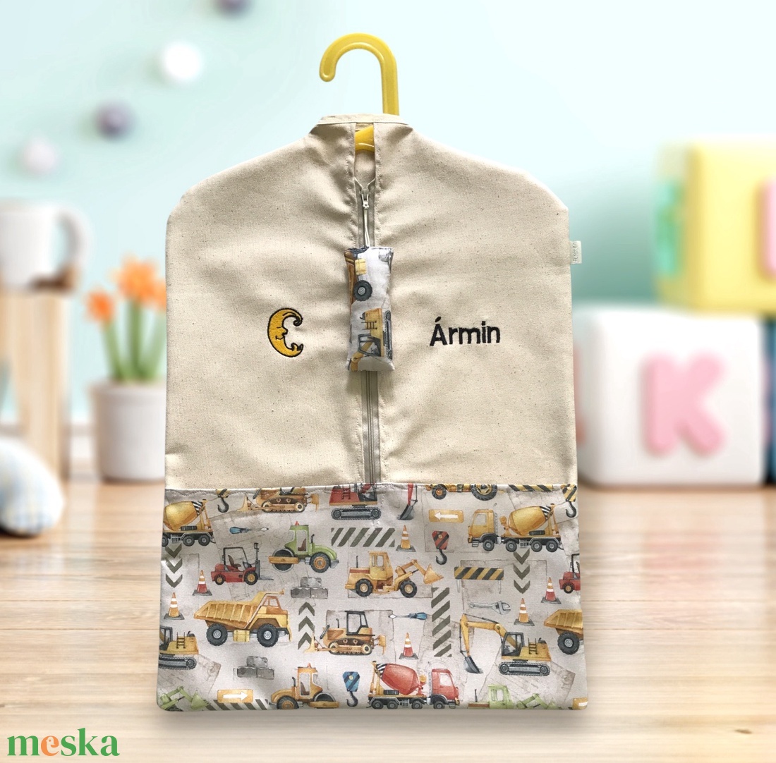 Munkagépek mintás ovis  SZETT - Artiroka design - játék & sport - ovis felszerelés - ovis szett - Meska.hu