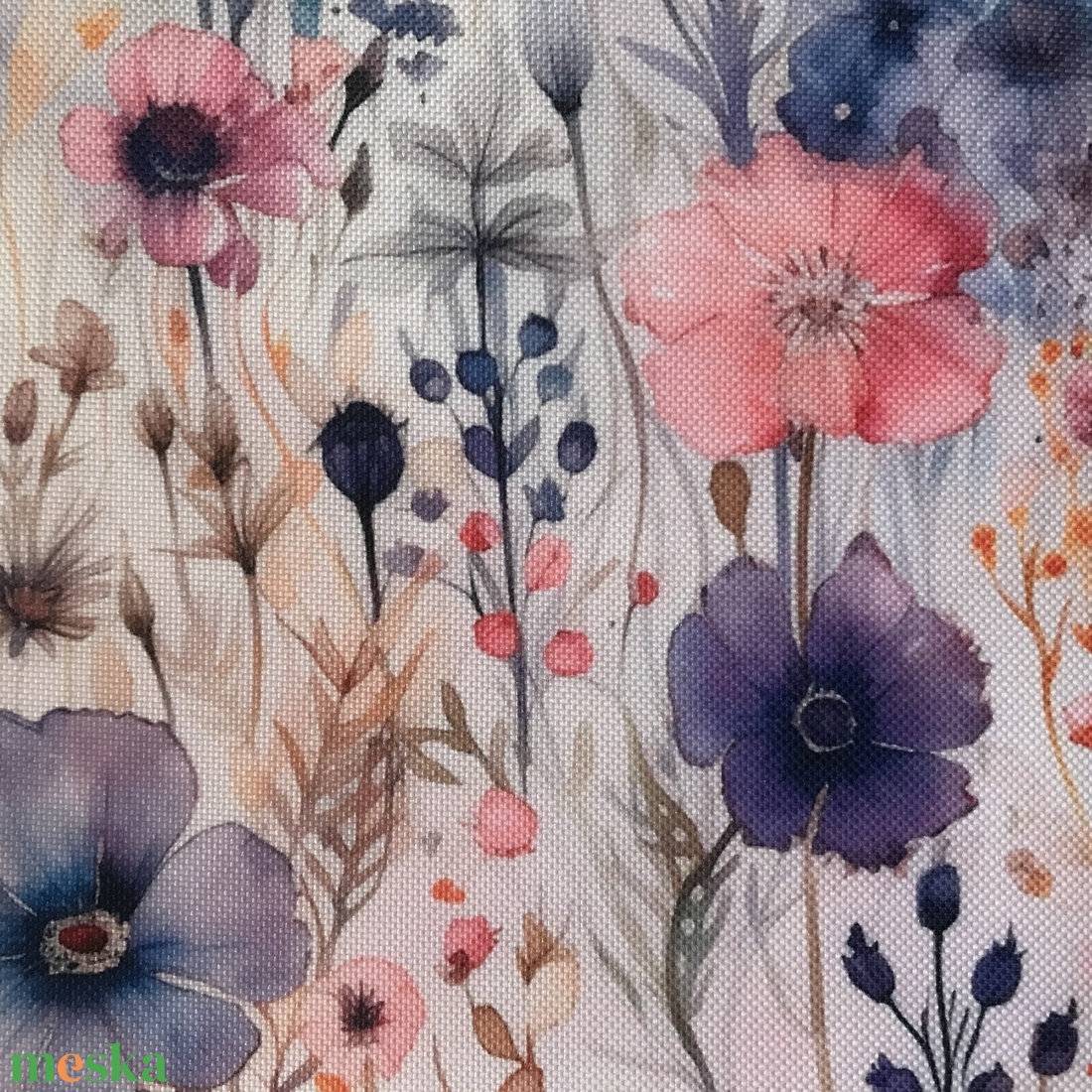Rózsaszín virágos vízálló textil - Artiroka - kellékek & szerszámok - méteráru - szövet - Meska.hu