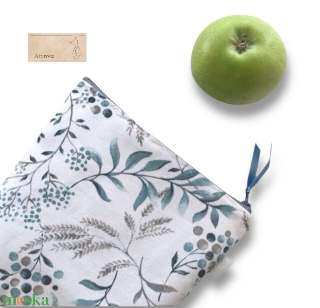 Levelek és termések mintás uzsonna tasak neszesszer - zipper bag  - Artiroka design - táska & tok - uzsonna- & ebéd tartó - ebéd tasak, doboz - Meska.hu