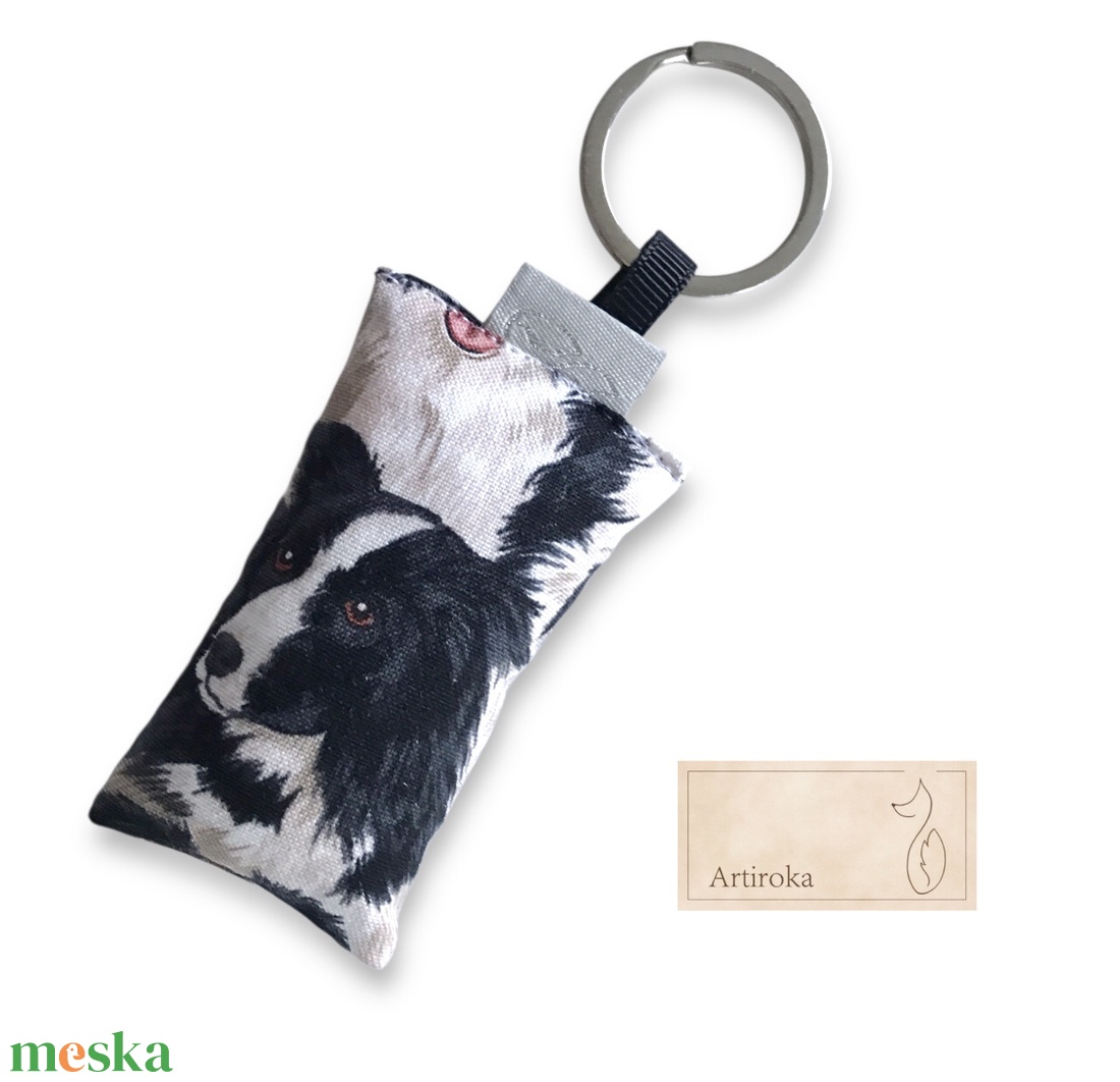 Border Collie kutya mintás egyedi kulcstartó  - Artiroka design  - táska & tok - kulcstartó & táskadísz - kulcstartó - Meska.hu