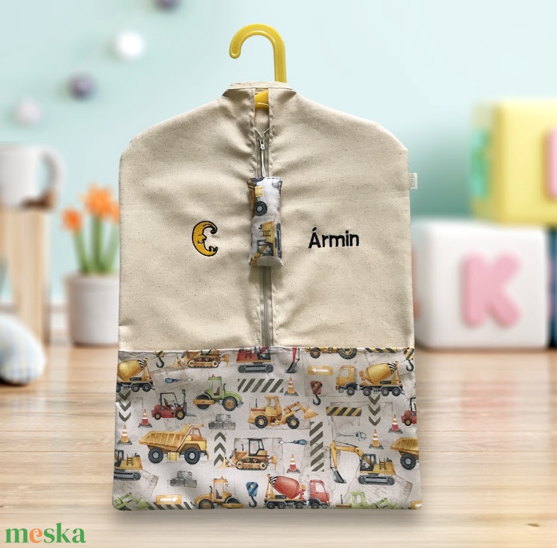 Munkagépek mintás ovis  SZETT - Artiroka design - játék & sport - ovis felszerelés - ovis szett - Meska.hu
