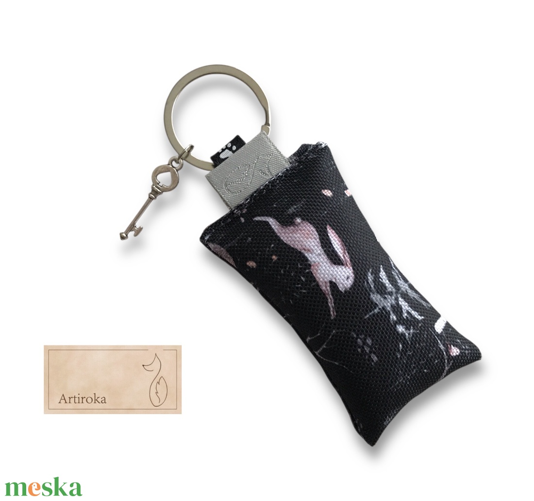 Róka, nyuszi és mackó holdfényben az erdőben mintás  kulcstartó - Artiroka design - táska & tok - kulcstartó & táskadísz - kulcstartó - Meska.hu