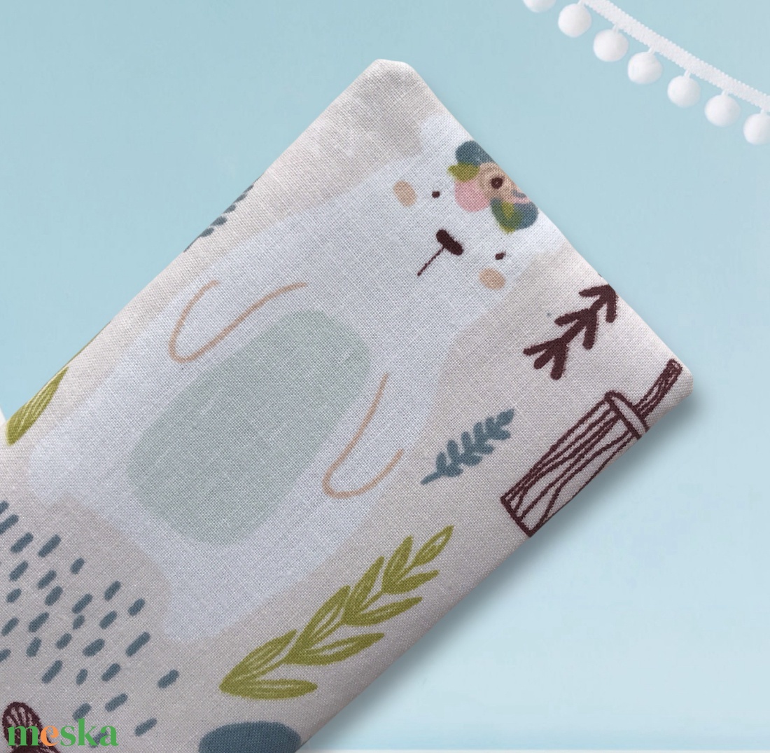 Mackó mintás  papírzsebkendő tartó  - Artiroka design - táska & tok - pénztárca & más tok - zsebkendőtartó tok - Meska.hu