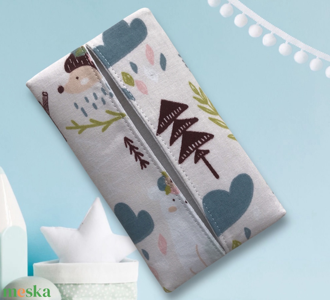 Mackó mintás  papírzsebkendő tartó  - Artiroka design - táska & tok - pénztárca & más tok - zsebkendőtartó tok - Meska.hu