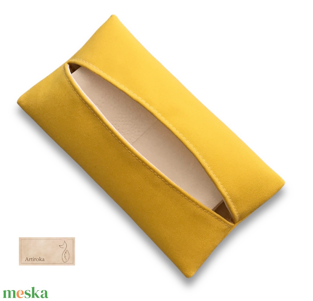 Egyszínű sárga,  papírzsebkendő tartó választható színekben - Artiroka design - táska & tok - pénztárca & más tok - zsebkendőtartó tok - Meska.hu