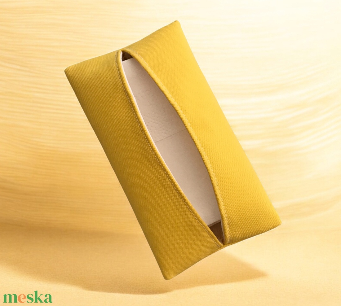 Egyszínű sárga,  papírzsebkendő tartó választható színekben - Artiroka design - táska & tok - pénztárca & más tok - zsebkendőtartó tok - Meska.hu