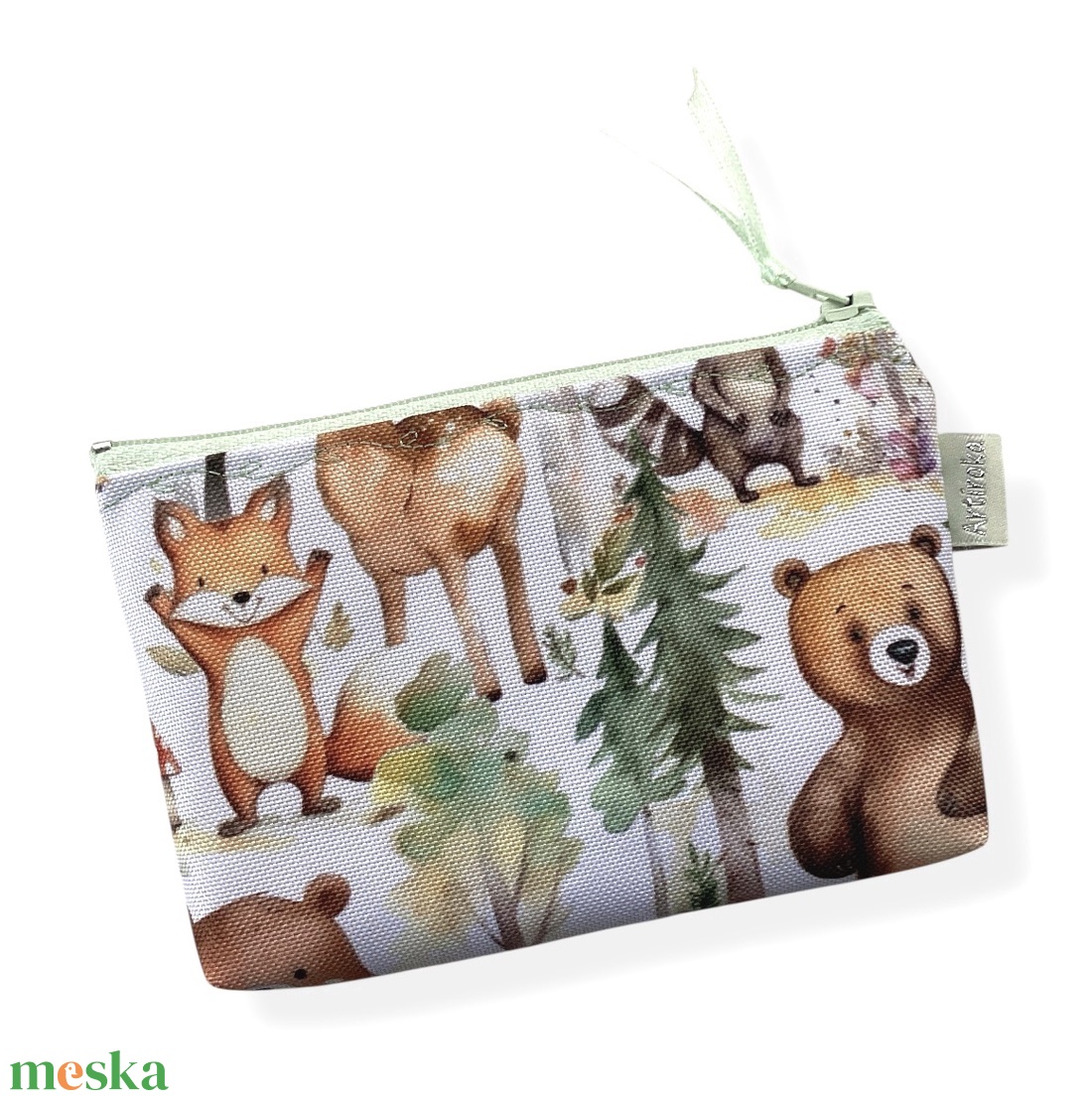 Erdei randevú, róka, őz és mackó mintás  irattartó pénztárca  - Artiroka design - táska & tok - pénztárca & más tok - pénztárca - női pénztárca - Meska.hu