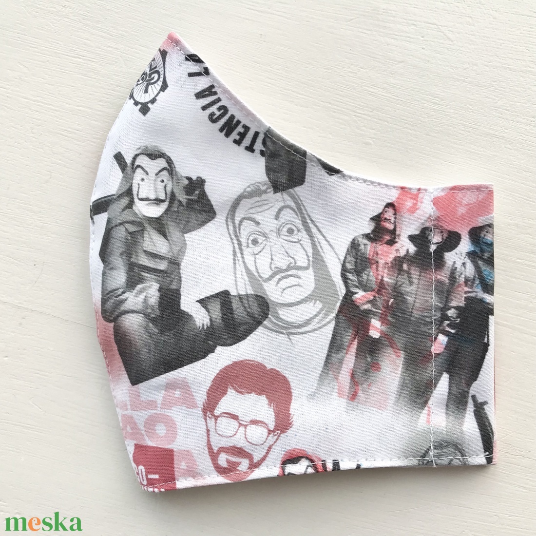 A nagy pénzrablás tv sorozat mintás arcmaszk, szájmaszk, maszk - Casa da papel - férfi & uniszex - férfi & uniszex - Meska.hu
