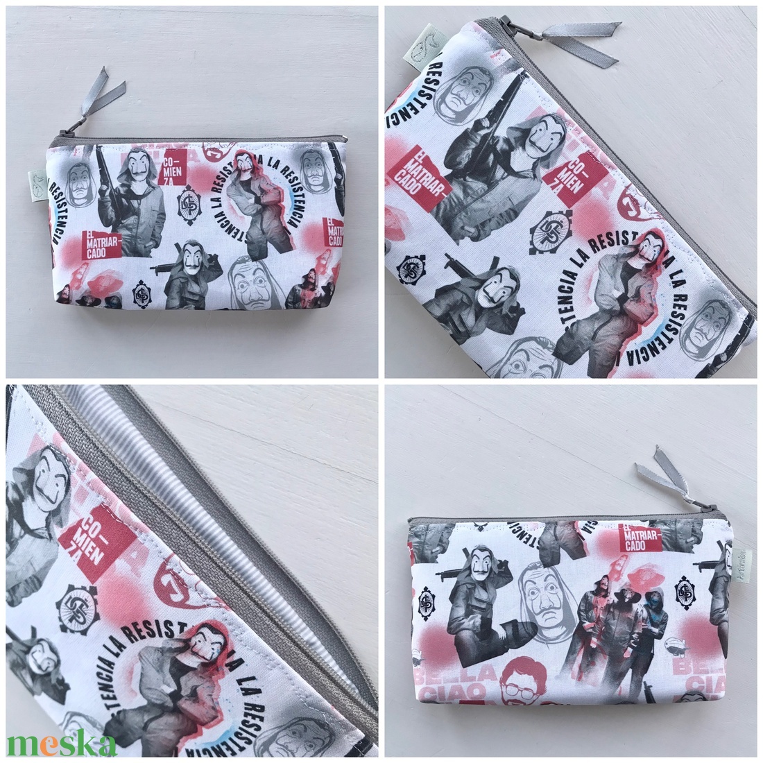 A nagy pénzrablás sorozat mintás tolltartó neszesszer, szemüvegtok - Casa de papel  - táska & tok - neszesszer - Meska.hu