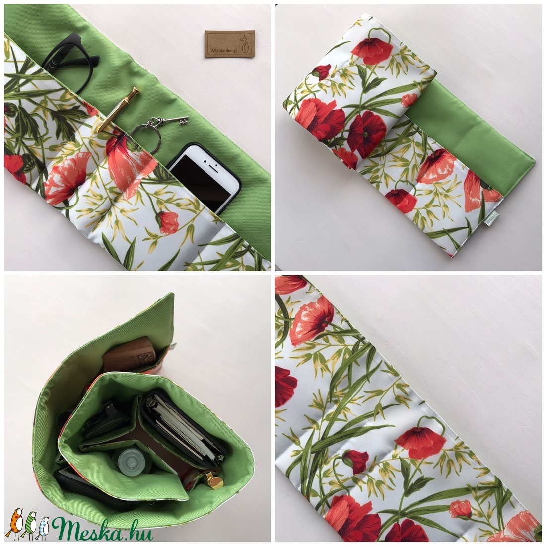Pipacs mintás táskarendező, táska rendszerező - Artiroka design - táska & tok - kézitáska & válltáska - belső rendező - Meska.hu Pipacs mintás táskarendező, táska rendszerező - Artiroka design - táska & tok - kézitáska & válltáska - belső rendező - Meska.hu