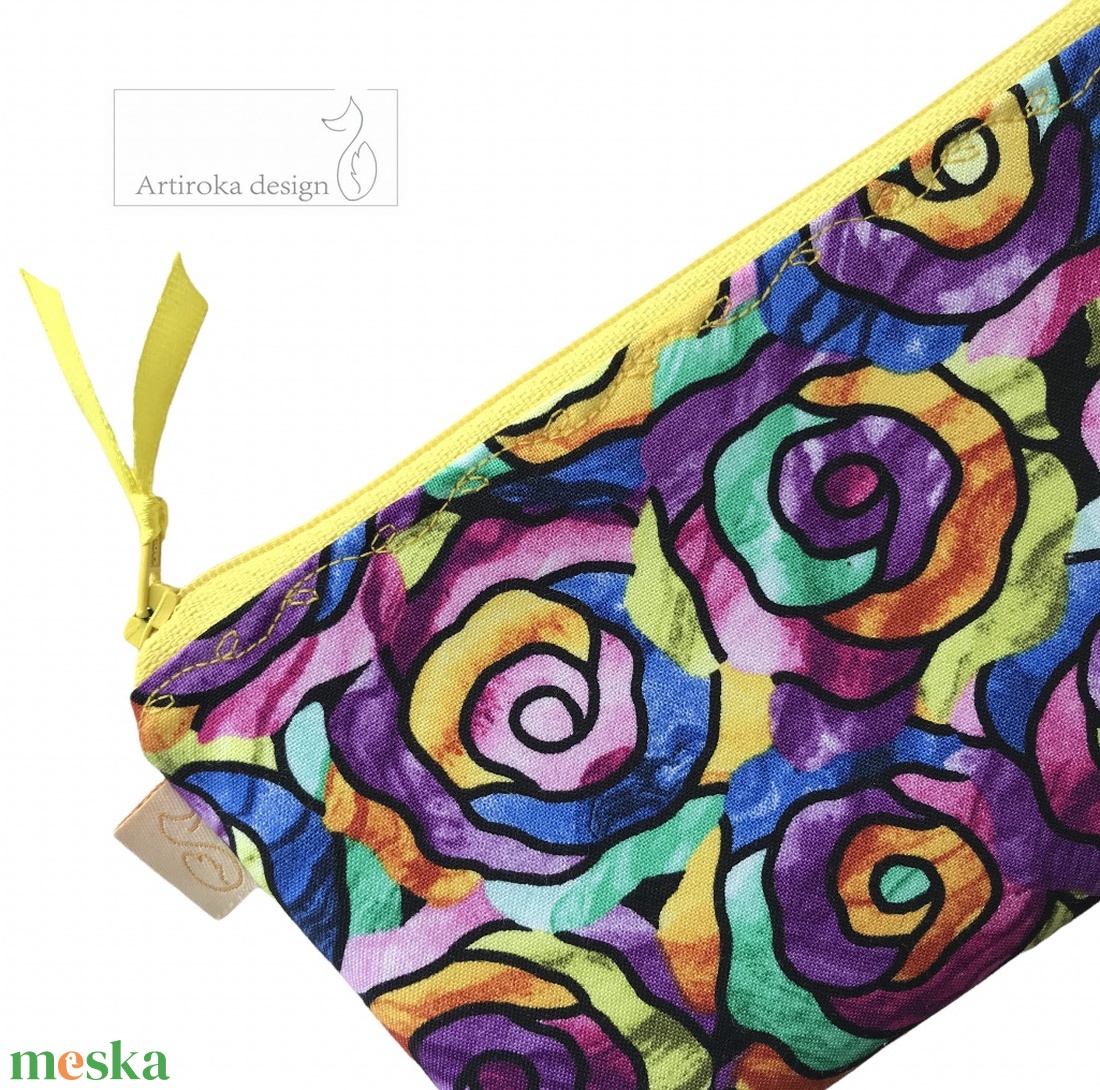 Színes rózsa mintás prémium tolltartó, szemüvegtok vagy neszesszer - Artiroka design - táska & tok - neszesszer - Meska.hu Színes rózsa mintás prémium tolltartó, szemüvegtok vagy neszesszer - Artiroka design - táska & tok - neszesszer - Meska.hu