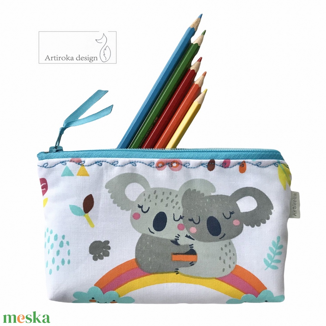 Koala mackó mintás irattartó pénztárca vagy tolltartó neszesszer - SZETT - Artiroka design - táska & tok - neszesszer - Meska.hu