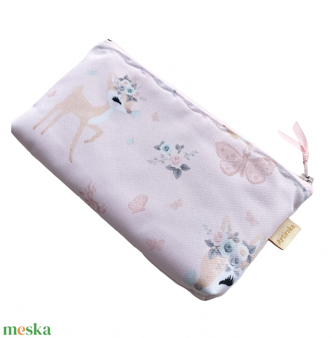 Őz mintás, vízálló textilből készült tolltartó neszesszer, szemüvegtok - Artiroka design - táska & tok - neszesszer - Meska.hu