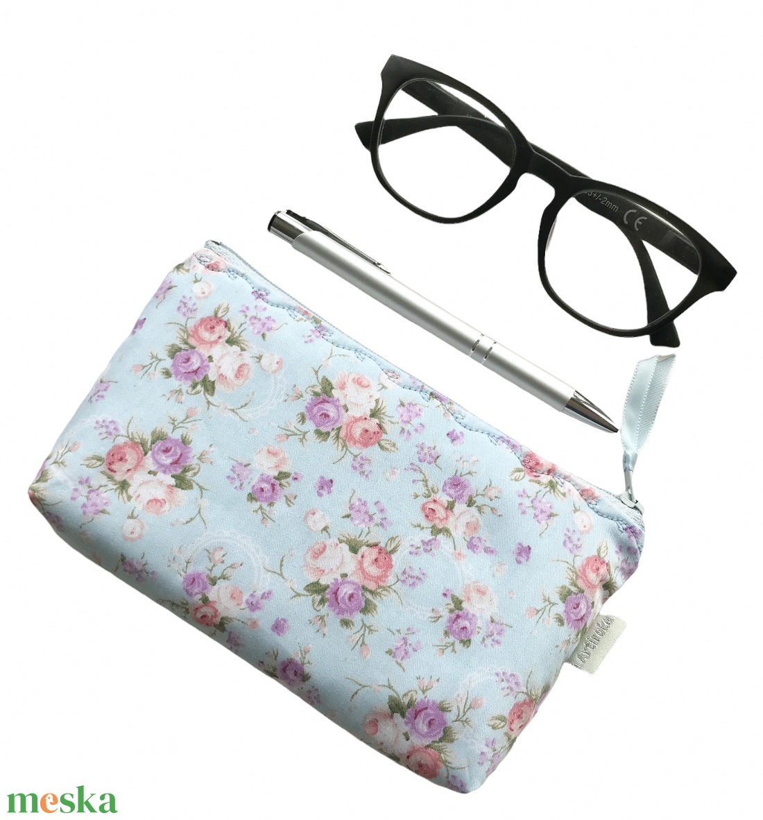 Egyedi rózsa mintás prémium tolltartó, neszesszer, szemüvegtok - Artiroka design - táska & tok - neszesszer - Meska.hu