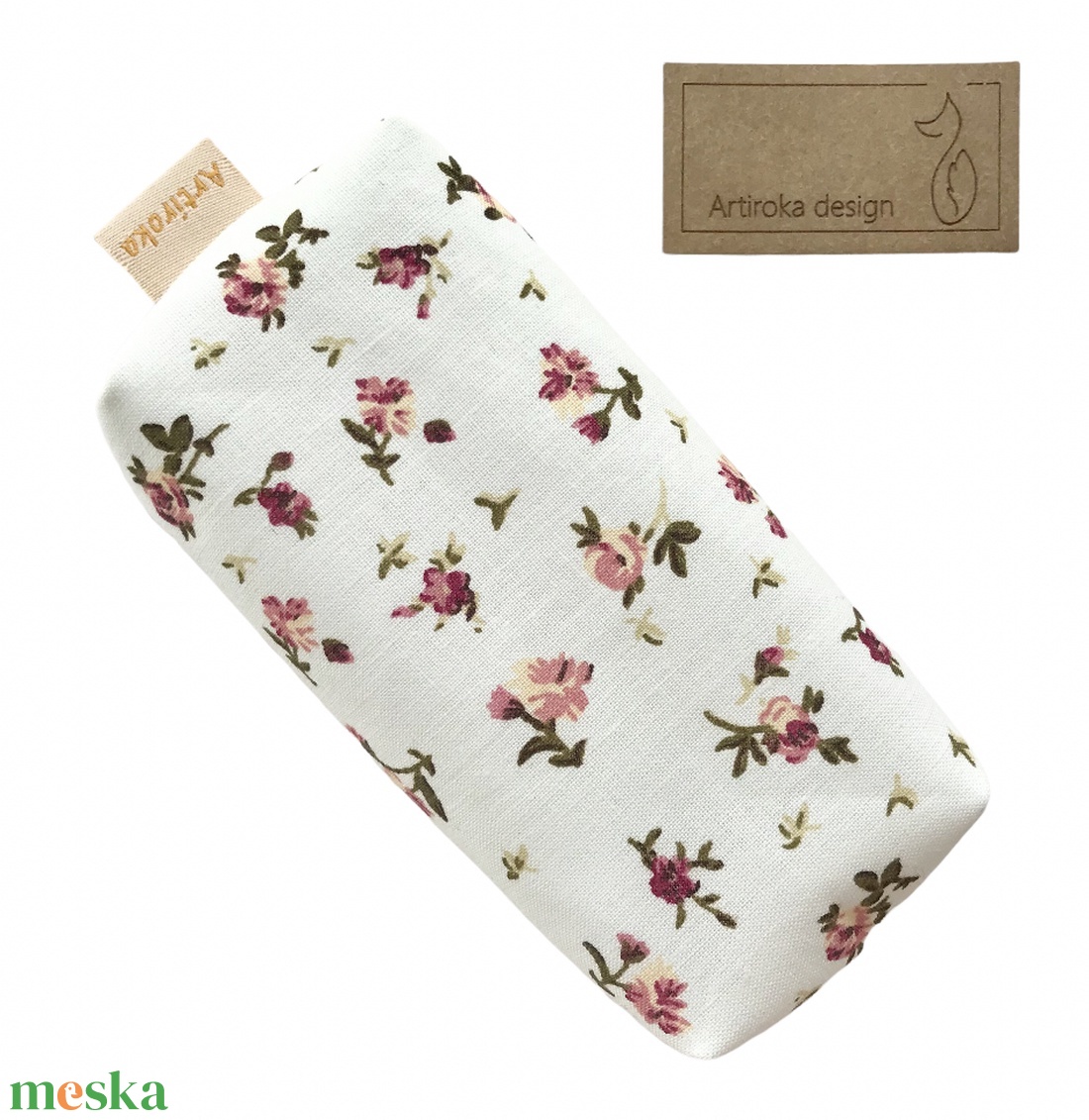 Virágos papírzsebkendő tartó vajszínben - PEDAGÓGUSNAP  - Artiroka design  - táska & tok - pénztárca & más tok - zsebkendőtartó tok - Meska.hu
