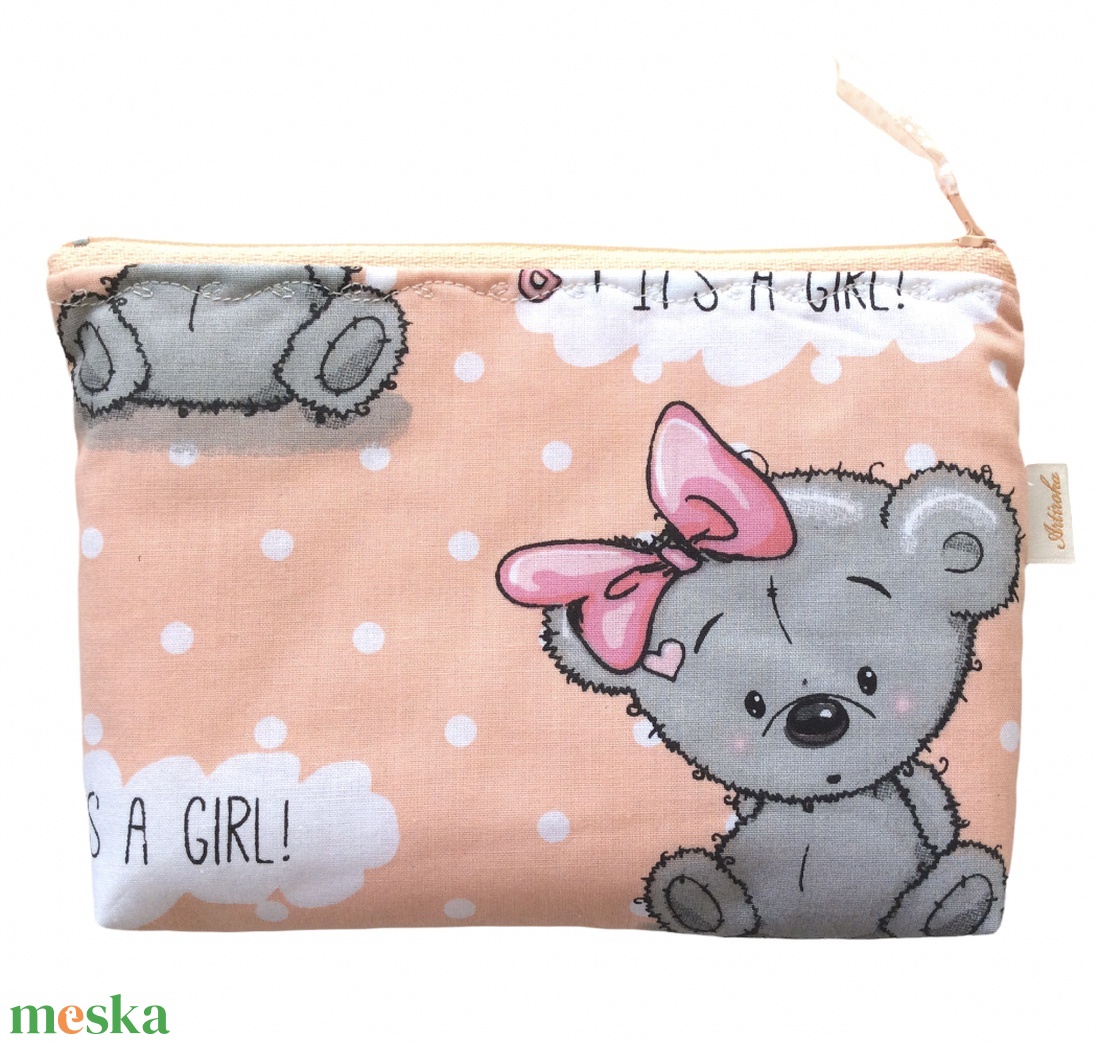 Kislány született!  - It�s a Girl! - Névhímzéssel is rendelhető  - táska & tok - neszesszer - Meska.hu