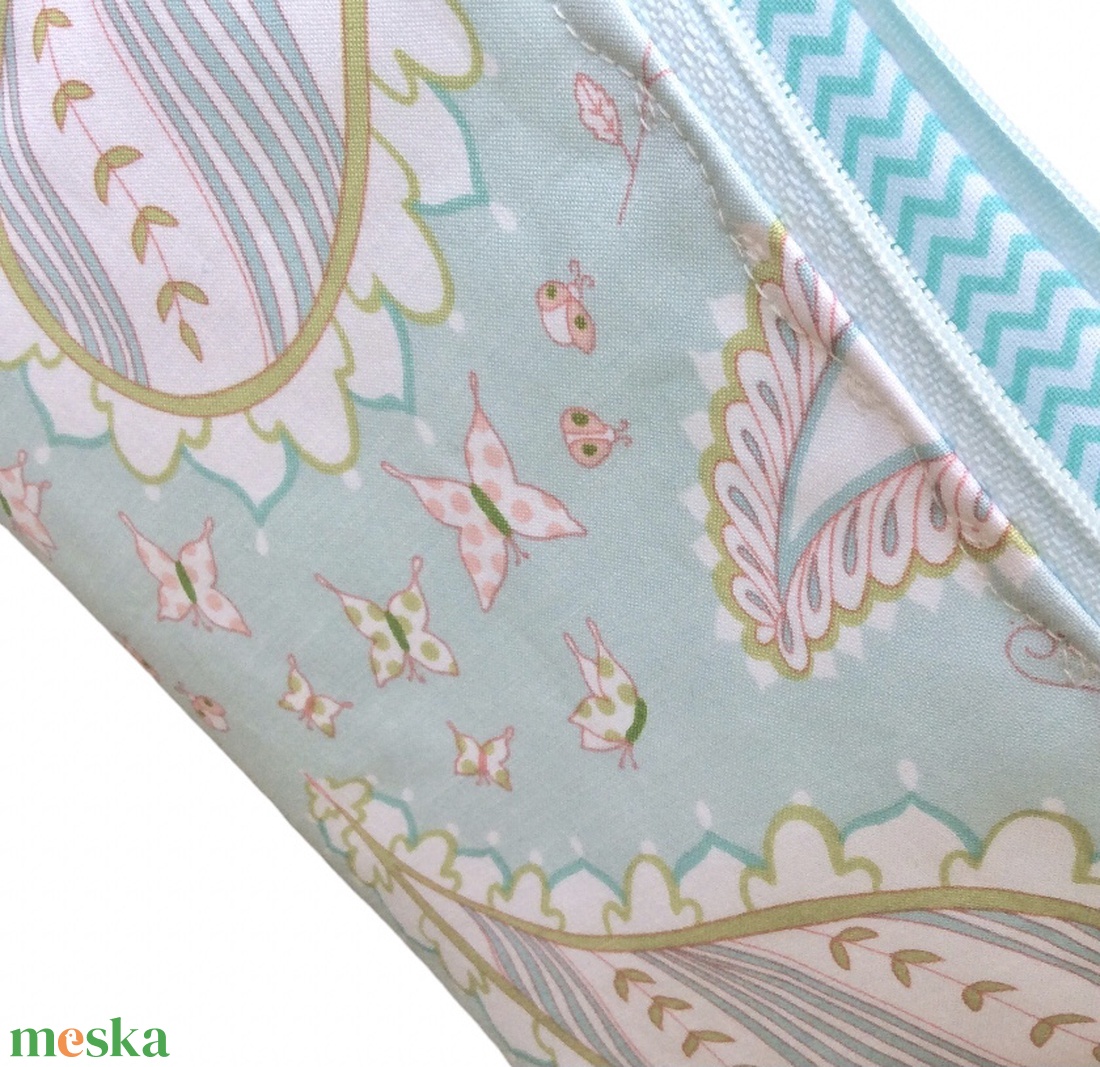 Pasztell virág és pillangó mintás prémium neszesszer, irattartó - nagy méret - Artiroka design - táska & tok - neszesszer - Meska.hu