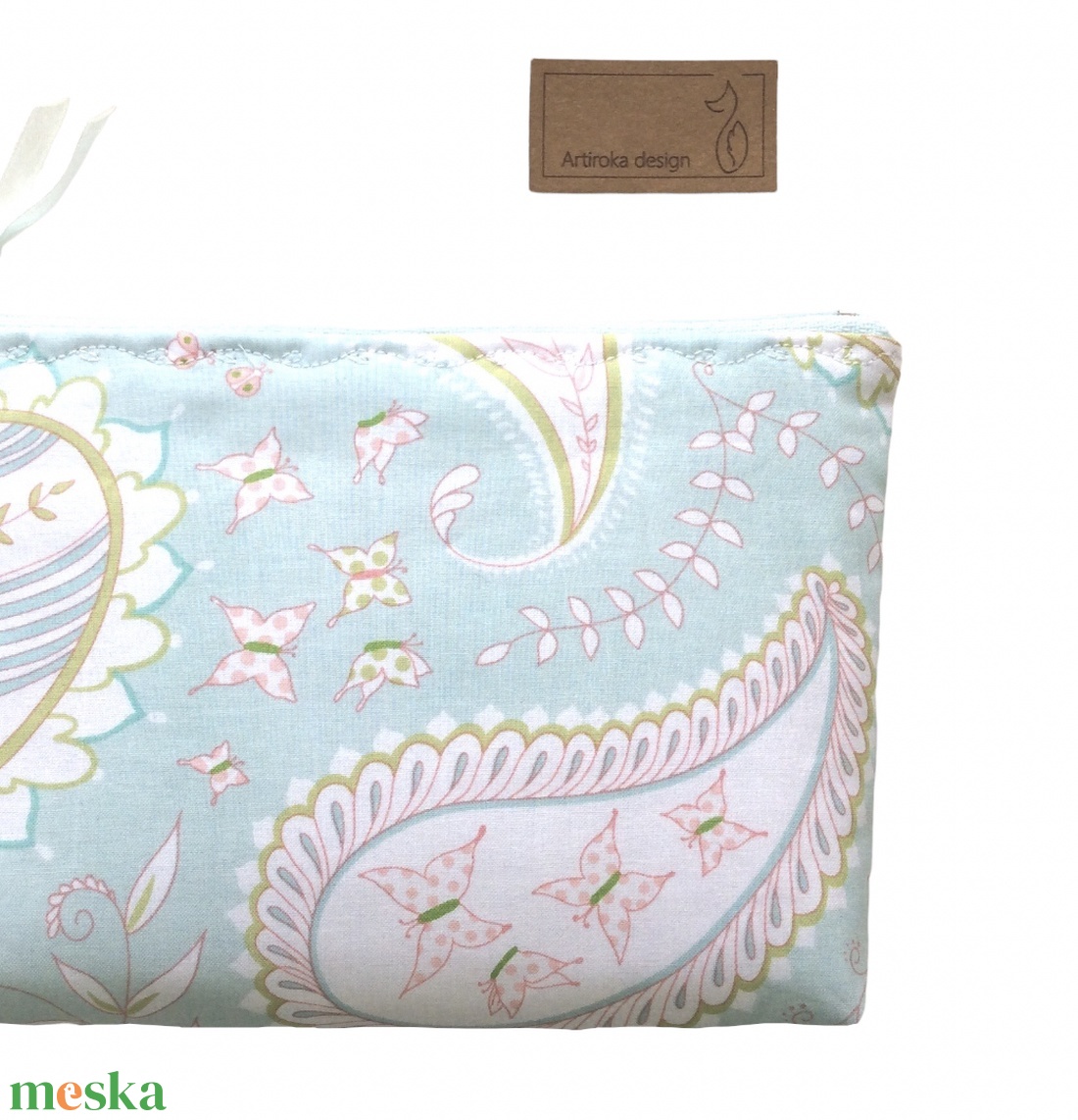 Pasztell virág és pillangó mintás prémium neszesszer, irattartó - nagy méret - Artiroka design - táska & tok - neszesszer - Meska.hu