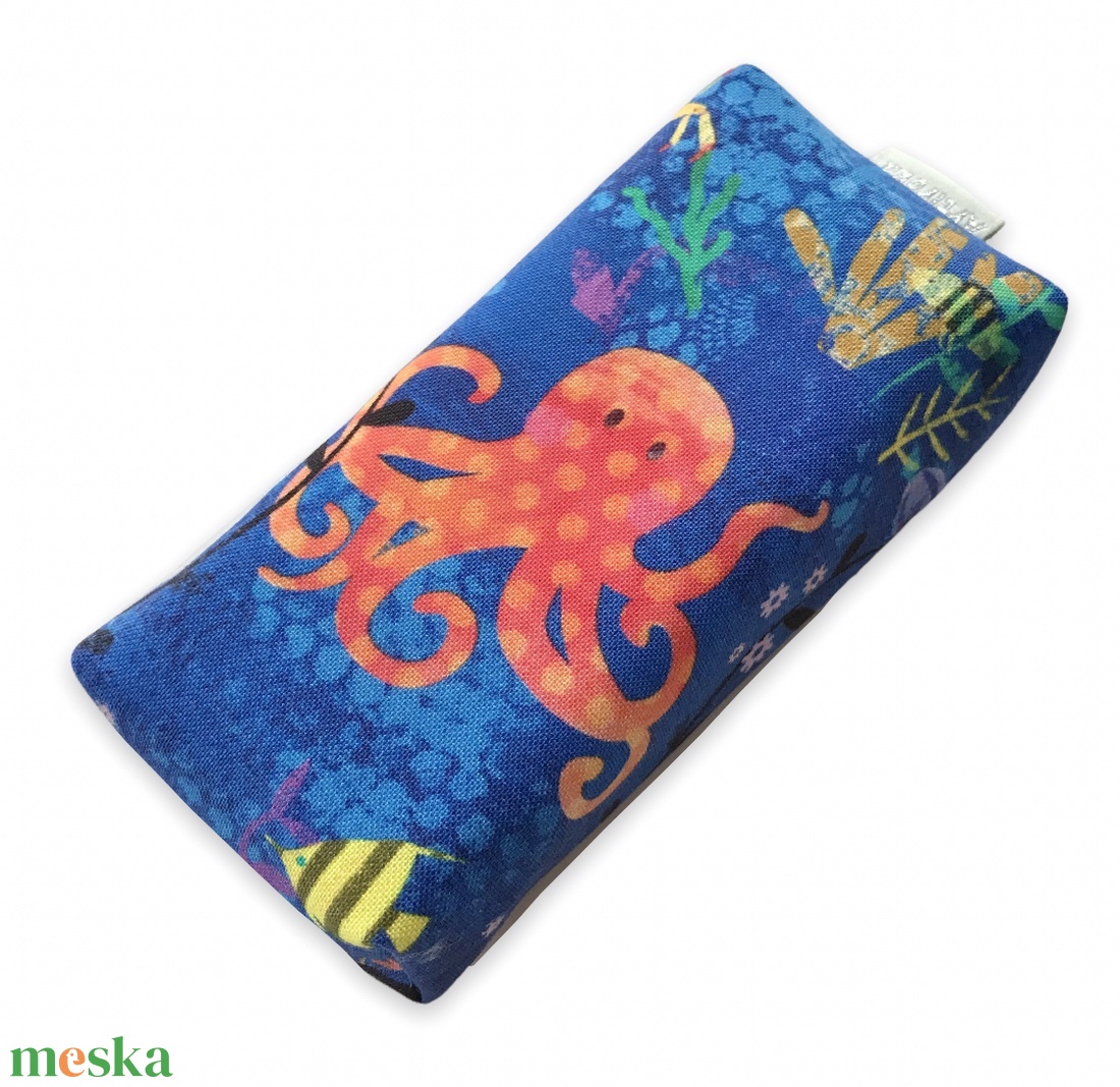 A tenger élővilága mintás prémium pamut textilből készült papírzsebkendő tartó- Artiroka design - táska & tok - pénztárca & más tok - zsebkendőtartó tok - Meska.hu