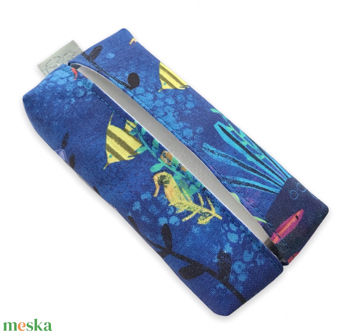 A tenger élővilága mintás prémium pamut textilből készült papírzsebkendő tartó- Artiroka design - táska & tok - pénztárca & más tok - zsebkendőtartó tok - Meska.hu
