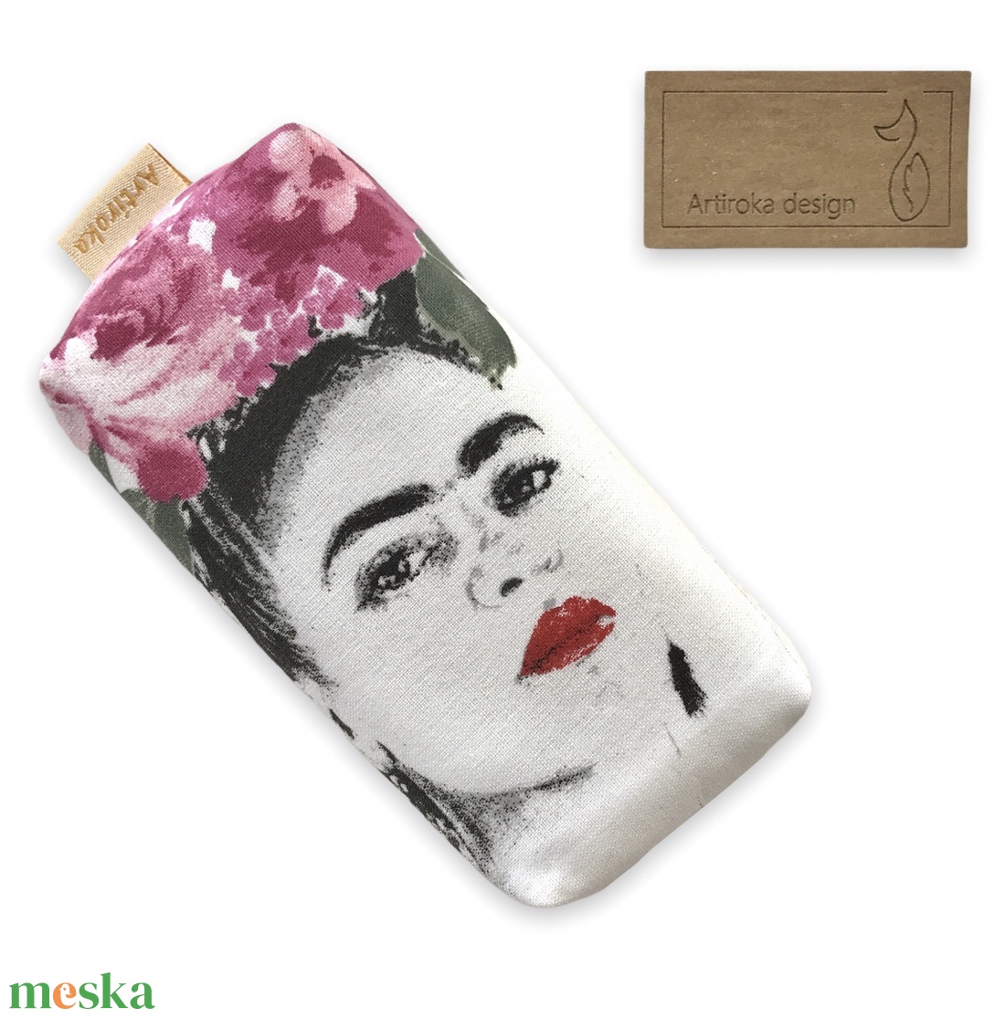 Frida Kahlo mintás, bélelt papírzsebkendő tartó  - Artiroka design - táska & tok - pénztárca & más tok - zsebkendőtartó tok - Meska.hu