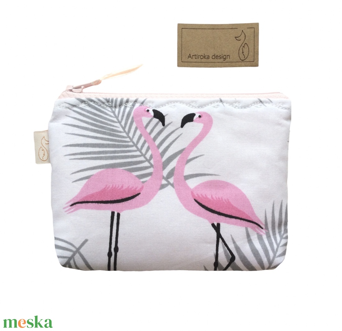 Flamingó mintás irattartó pénztárca - Artiroka design - táska & tok - pénztárca & más tok - pénztárca - női pénztárca - Meska.hu