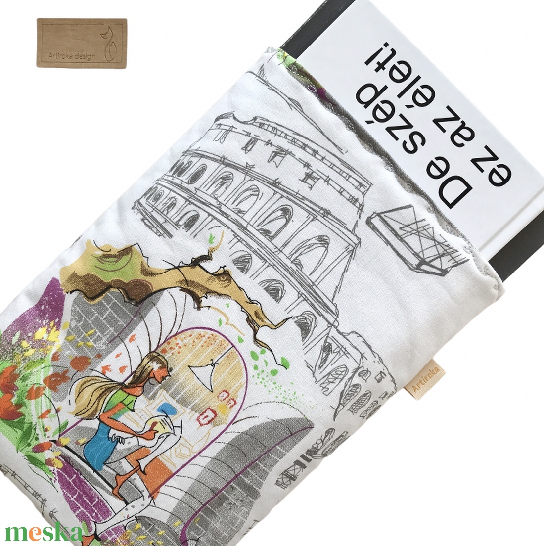 Római vakáció mintás  egyedi könyvtok, ipad tok vagy tablet tok tartó -  Artiroka design  - könyv & zene - könyvtok - Meska.hu