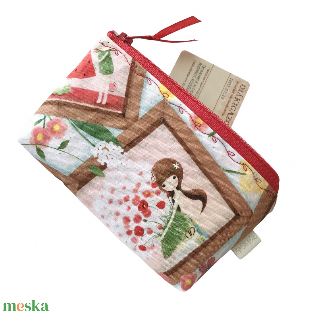 Dinnye buli - irattartó pénztárca vagy neszesszer, prémium textilből - Artiroka design  - táska & tok - pénztárca & más tok - kártyatartó & irattartó - Meska.hu