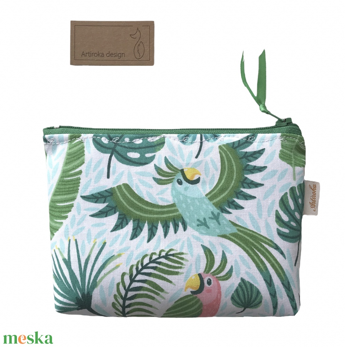 Papagáj mintás irattartó pénztárca - neszesszer -  szemüvegtok - tolltartó -  Artiroka design - táska & tok - pénztárca & más tok - kártyatartó & irattartó - Meska.hu