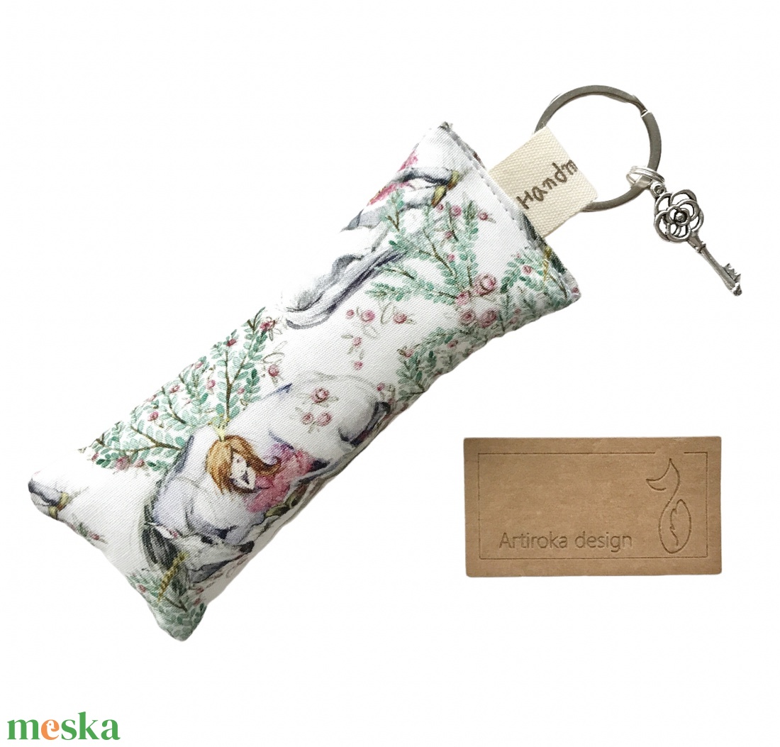 Unikornis szárnyas ló és tündér lány mintás  kulcstartó +  vintage kulcs medál  - Artiroka design - táska & tok - kulcstartó & táskadísz - kulcstartó - Meska.hu