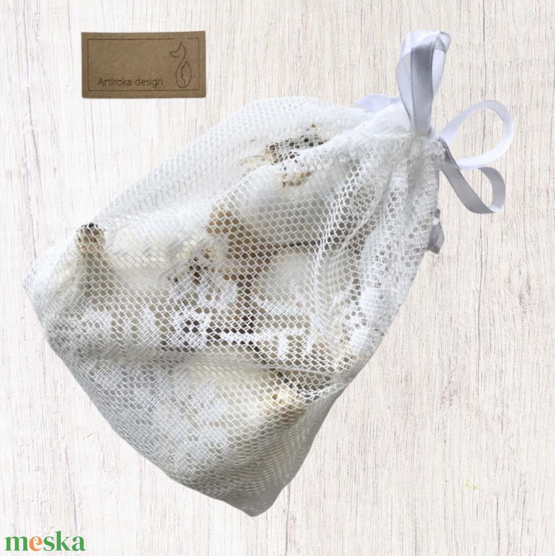 ÖKO bevásárló zacskó, hagyma, fokhagyma tartó - virág mintás- S - M méret -  NoWaste - Környezetbarát - táska & tok - bevásárlás & shopper táska - zöldség/gyümölcs zsák - Meska.hu