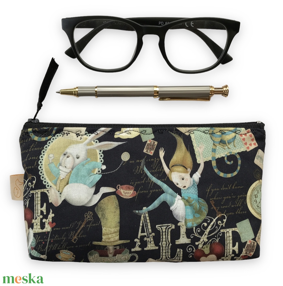 Alice csodaországban mintás tolltartó neszesszer, szemüvegtok vagy mobiltok  - Artiroka design - táska & tok - neszesszer - Meska.hu