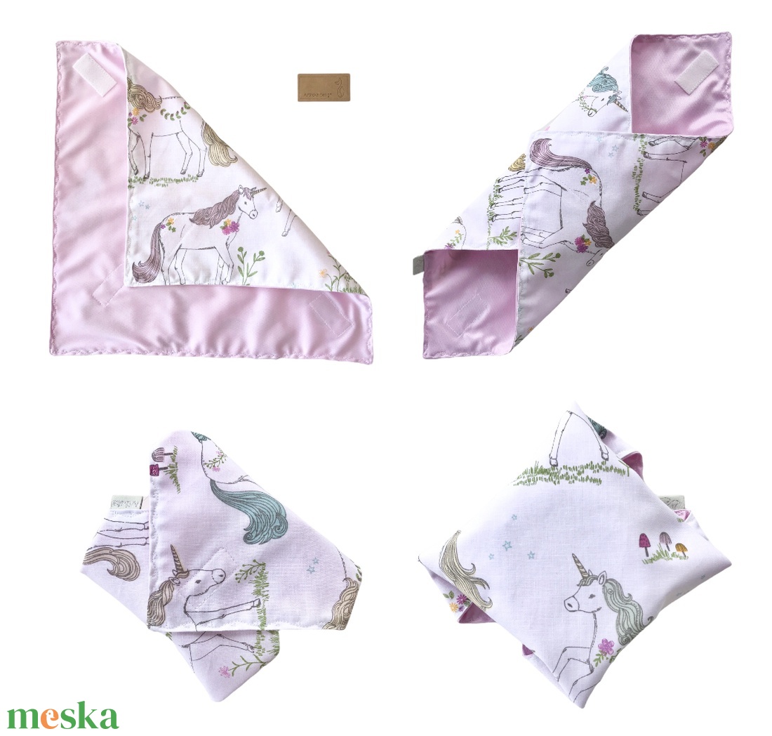 Unikornis mintás pamut textil újraszalvéta, szendvics vagy uzsonna csomagoló  - Artirokadesign - táska & tok - uzsonna- & ebéd tartó - szendvics csomagoló - Meska.hu