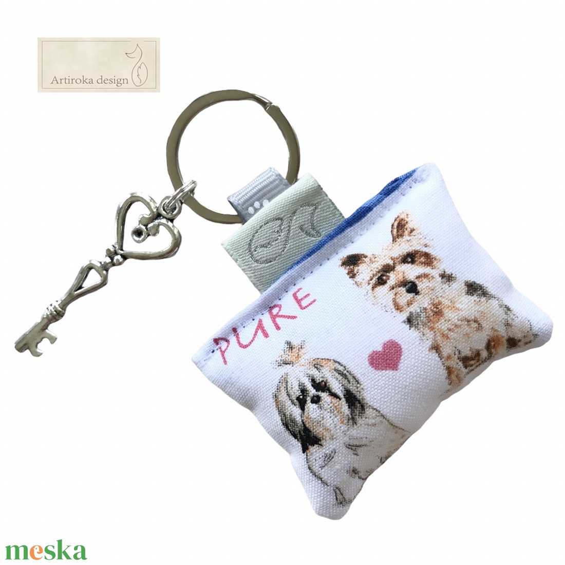 Kiskutya mintás kulcstartó - Artiroka design - táska & tok - kulcstartó & táskadísz - kulcstartó - Meska.hu