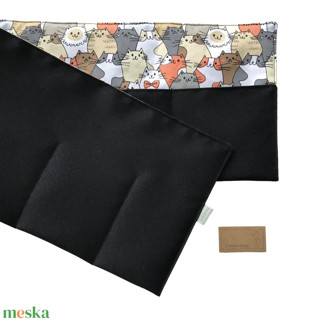 Fekete alapon cica mintás táskarendező, táska rendszerező - Artiroka design - táska & tok - kézitáska & válltáska - belső rendező - Meska.hu Fekete alapon cica mintás táskarendező, táska rendszerező - Artiroka design - táska & tok - kézitáska & válltáska - belső rendező - Meska.hu