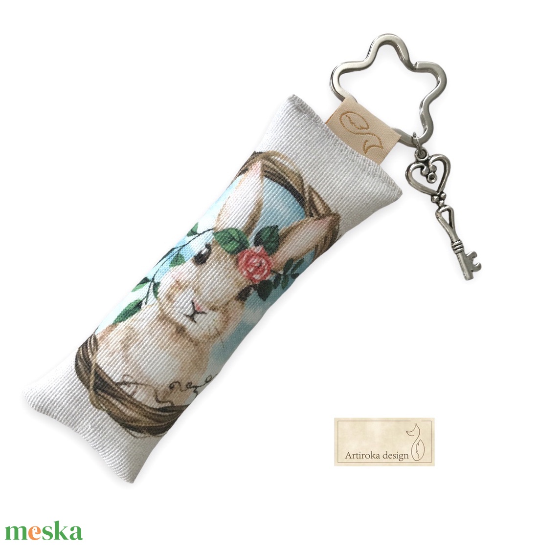 Nyuszi virággal mintás kulcstartó, vintage kulcs medállal - Artiroka design - táska & tok - kulcstartó & táskadísz - kulcstartó - Meska.hu Nyuszi virággal mintás kulcstartó, vintage kulcs medállal - Artiroka design - táska & tok - kulcstartó & táskadísz - kulcstartó - Meska.hu