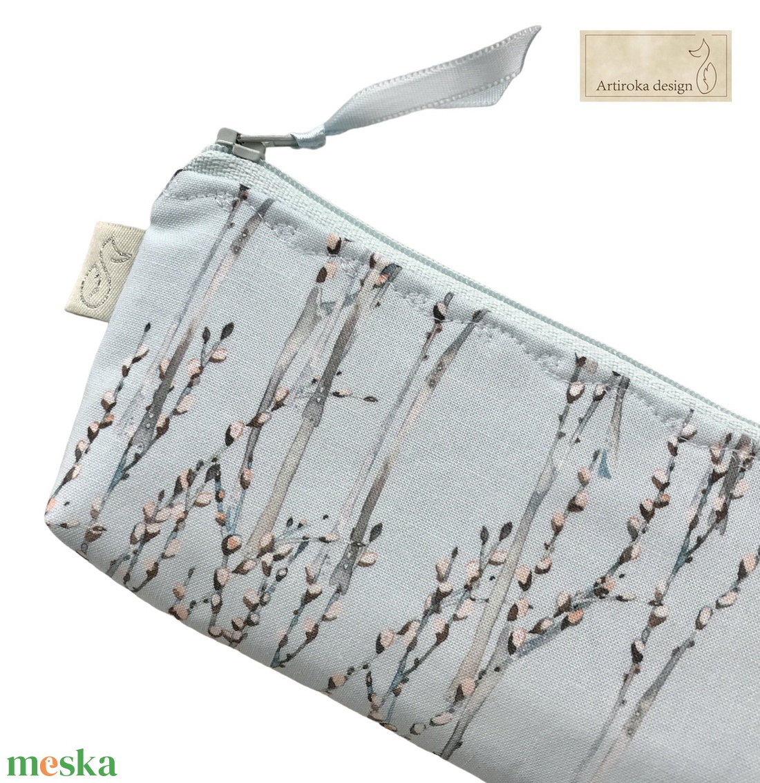 Barka virág mintás prémium tolltartó neszesszer pasztell színben  - Artiroka design - táska & tok - neszesszer - Meska.hu