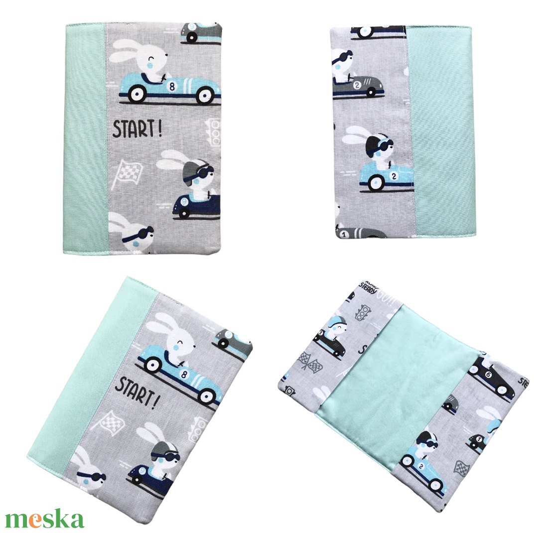 Versenyautós nyuszis  egészségügyi kiskönyv borító - Artiroka design - otthon & életmód - papír, írószer - Meska.hu