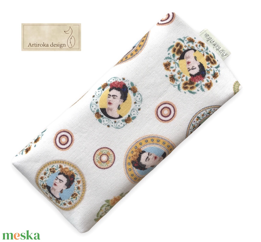 Frida Kahlo  mintás PRÉMIUM pamut papírzsebkendő tartó - Artiroka design - táska & tok - pénztárca & más tok - zsebkendőtartó tok - Meska.hu